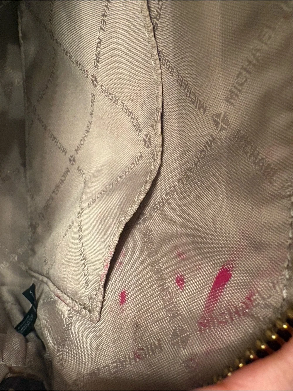 Michael Kors Plum MK Monogram Crossbody with Gold Hardware